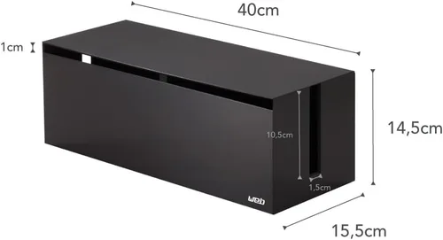 Vista 8 de YAMAZAKI Home Cable Box-Outlet Cable Organizador de almacenamiento, protector de cubierta