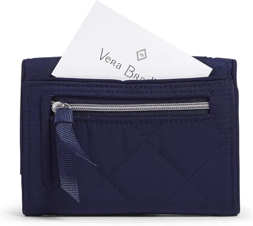 Vista 2 de Vera Bradley Cartera compacta Riley de sarga para mujer con protección RFID