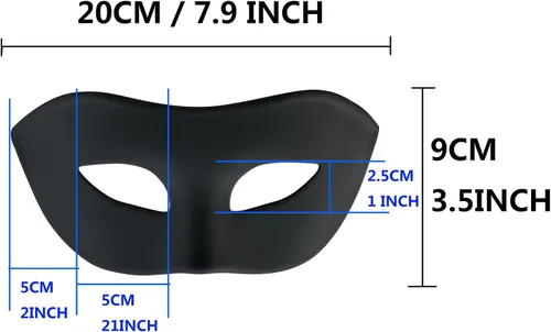 Vista 4 de Máscara de Mascarada para Hombre de Media Cara para Bailes de Graduación y Halloween