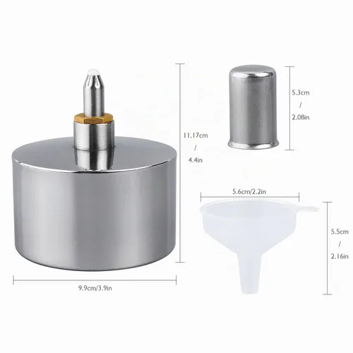 Vista 6 de Lámpara de alcohol de acero inoxidable de 13.5 fl oz - Quemador Bunsen a prueba de explosiones Lámpara de calefacción de pared pesada Lámpara