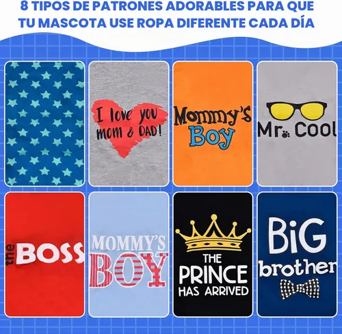 Vista 3 de 8 camisas para mascotas para perros pequeños, gatos, ropa suave y transpirable impresa con bonito patrón, sudadera para perro para chihuahuas Para