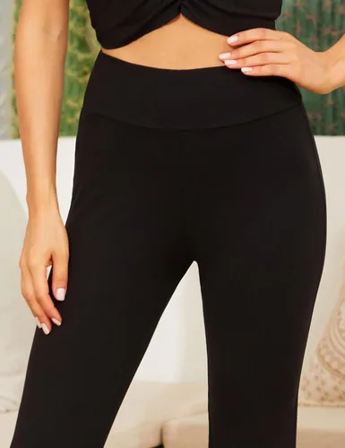 Vista 5 de Narcissus Leggings acampanados suaves y agradables a la piel para mujer, pantalones acampanados de cintura alta, ropa de yoga casual