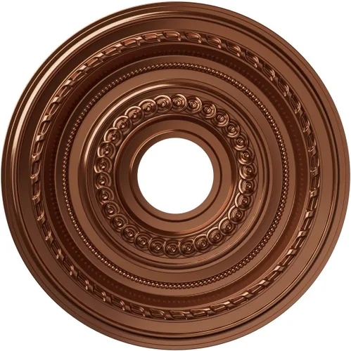Vista 48 de Ekena Millwork CMP10CO Cole Medallón de techo de PVC termoformado (se adapta a toldos de hasta 4 1/4"), 10 "OD x 3 1/2" ID x 3/4" P