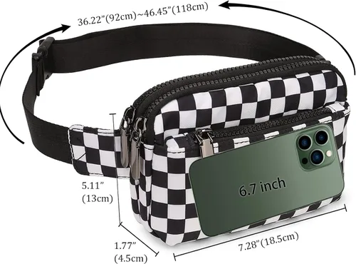 Vista 7 de Uromee Riñoneras para mujer, bolsa cruzada para cinturón, a la moda, mini bolsa de cintura para viajes, senderismo, correr, correa ajustable, 0227