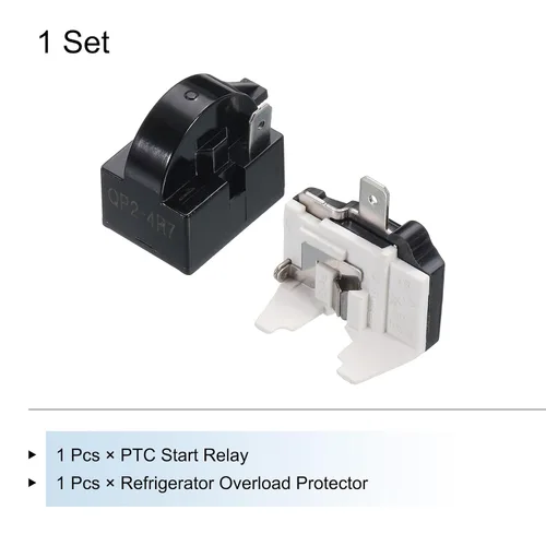 Vista 3 de MECCANIXITY Refrigeradores PTC Starter Relay 1 Pin 4,7 Ohm Protector de sobrecarga 1/2HP para refrigeradores Congeladores de bebidas