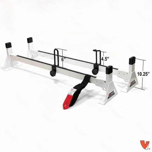 Vista 2 de Vantech H1 2 Bar para RAM ProMaster City Steel Ladder Roof Rack 2015-On, Blanco
