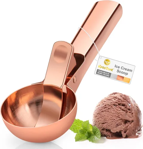 Vista 8 de Cuchara Premium para Helado con Gatillo, Cuchara para Helado de Acero Inoxidable, Cuchara de Metal Resistente para Helado Apta para Lavavajillas