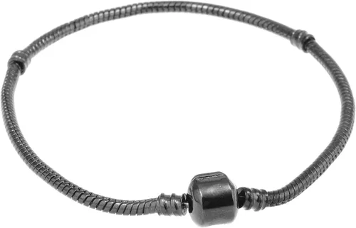 Vista 3 de RUBYCA 5pcs 6.3" Gunmetal Negro Broche Cadena de serpiente Europea Charm Pulsera Fit Charm Beads DIY Regalo