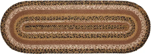 Vista 7 de VHC Brands Kettle Grove - Camino de mesa ovalado con textura de yute primitivo, color bronceado, a rayas, 8 x 24 pulgadas