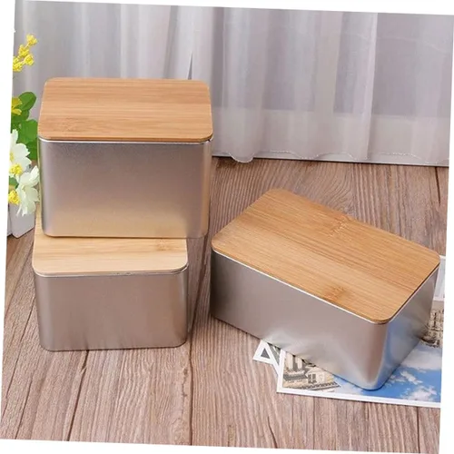 Vista 6 de Cabilock Cover Coin Candy Storage Square Desktop Tidy Box Nut Storage Snack Contenedores Divisores Boda Fiesta Snack