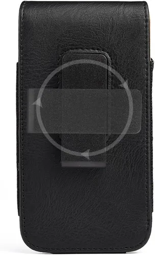 Vista 4 de Funda de cuero resistente con clip para cinturón, compatible con Samsung Galaxy Motorola Moto TCL Nokia iPhones Google Pixel OnePlus Sony Xperia