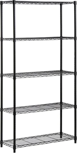 Vista 2 de Honey-Can-Do Paquete de estantería de acero de 5 niveles con ruedas giratorias de 4 pulgadas