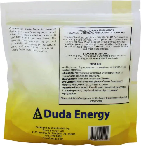 Vista 2 de Duda Energy Fertilizante en polvo de azufre amarillo de 1 libra, grado comercial, elemental