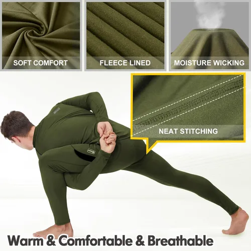 Vista 3 de romision Thermal Underwear for Men Long Johns Fleece Lined Hunting Gear Bottom Top Set Base Layer for Cold Weather XS-4XL