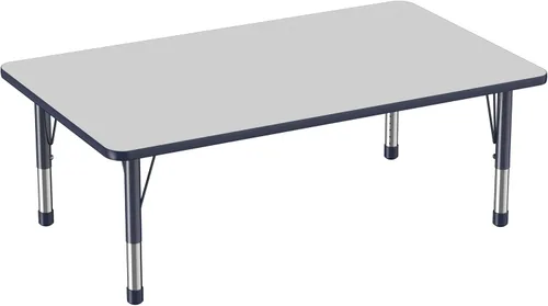 Vista 71 de FDP - Mesa rectangular para actividades escolares y aulas (24 x 36 pulgadas), patas gruesas para niños pequeños, altura ajustable de 15 a 24