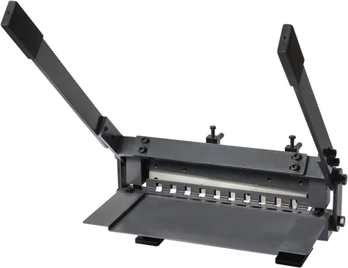 Vista 5 de KAKA INDUSTRIAL Tijeras de metal, cizalla de mano de banco de 12 pulgadas, cortador de metal para hoja, placa de acero, capacidad de corte de 12 x