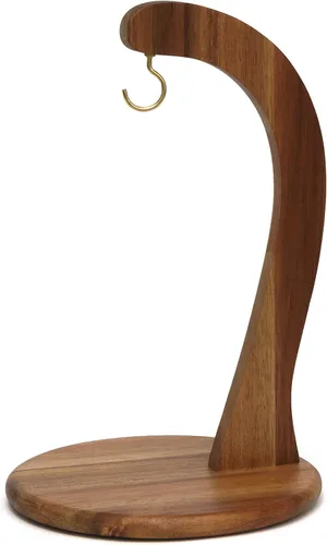 Vista 5 de Lipper International Percha de plátano de madera de bambú, 7" x 11-1/8