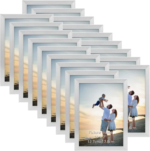 Vista 29 de Hoikwo 18 paquetes de marcos de fotos de plástico negro de 3.5x5 multifuncionales con cubierta de plástico para fotos familiares, obras de arte