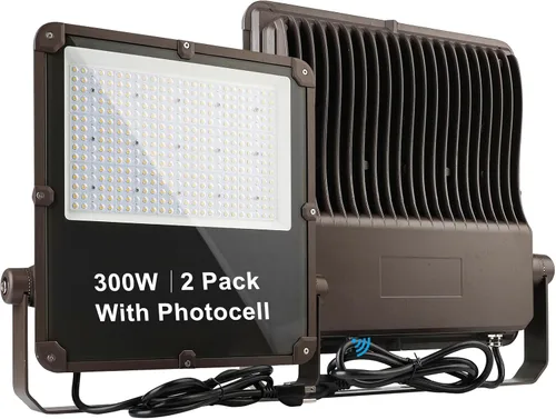 Vista 16 de Luz de inundación LED de 200 W para exteriores, 30000 lm, luz de estadio LED con fotocélula del anochecer al amanecer, IP65 AC100-277V iluminación