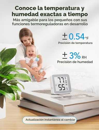 Vista 4 de GoveeLife - Termómetro higrómetro Bluetooth para interiores, paquete de 2 con pantalla de tinta electrónica Room Temperature Humidity Meter, 197ft