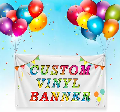 Vista 5 de Pancartas y letreros personalizados personalizados con foto o texto, pancarta personalizada para exteriores, fiestas, negocios, cumpleaños