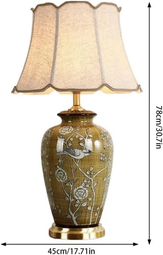 Vista 2 de Lamp for Desk Retro Table Lamp Large Living Room Sofa Table Lamp Study Table Lamp Villa Hotel Table Lamp Desk Lamps for Home Office(Push Button