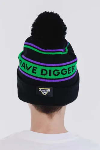 Vista 3 de Monster Jam Grave Digger - Gorro de invierno para recién nacido, color verde, talla única