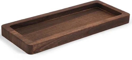 Vista 6 de Hatway Bandeja Decorativa de Madera Portavelas Bandeja Larga de Madera Decoración del Hogar, Platos de Centros de Mesa para Centros de Mesa