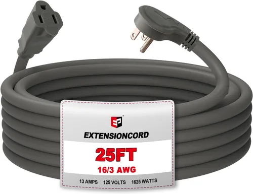 Vista 17 de EP Paquete de 3 cables de extensión de enchufe plano de 1 pie, cable de extensión de perfil bajo negro de 16 AWG de 3 clavijas para interiores
