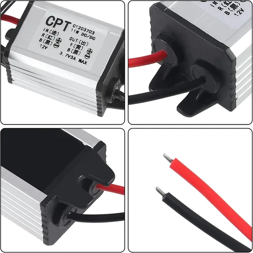 Vista 5 de 2 unids 12 V a 3.7 V convertidor DC reductor Buck regulador de voltaje fuente de alimentación módulo transformador 3A 11W convertidor de energía