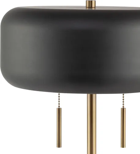 Vista 5 de Lámpara de mesa de 2 luces GLOBE Electric x Novogratz 67347, 55.9 cm, gris oscuro metálico, interruptor de cadena doble, iluminación moderna