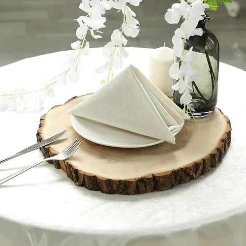 Vista 10 de Efavormart - Losas de madera de álamo rústicas redondas de 9 pulgadas de diámetro, decoración de mesa natural para bodas y eventos