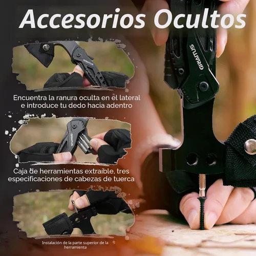 Vista 4 de Accesorios de multiherramienta para acampar, rellenos de calcetines para hombres 16 en 1 Multiherramienta Equipo de supervivencia con hacha
