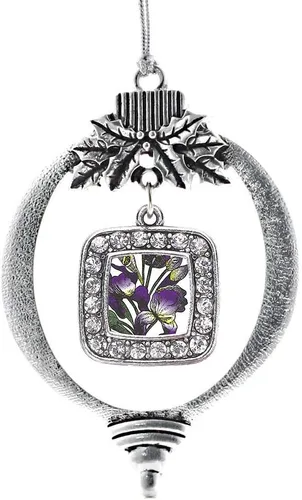 Vista 223 de Inspired Silver - Bon Voyage Cruise Ship Charm Ornamento – Adornos navideños cuadrados de plata con joyas de circonita cúbica
