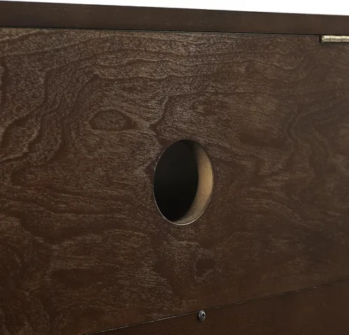 Vista 19 de Crosley Furniture Asher Media Console y soporte para tocadiscos con almacenamiento para discos de vinilo, color marrón oscuro