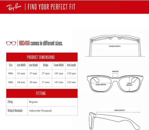 Vista 6 de Ray-Ban RB3498 - Gafas de sol rectangulares para hombres + PAQUETE con KIT DE ACCESORIOS PARA GAFAS