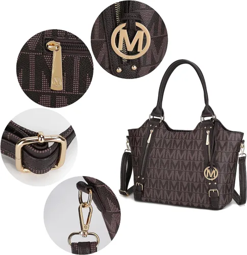 Vista 7 de MKF Collection - Bolso tote para mujer de cuero vegano con asa para el hombro Bolso con asa superior, bolso de mano para damas de Mia K