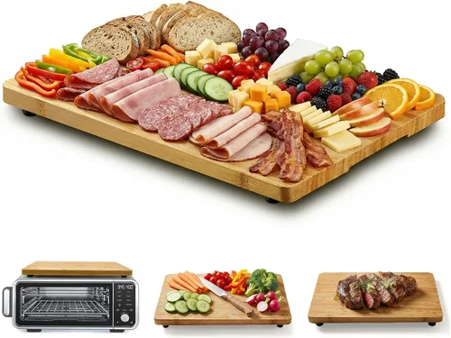 Vista 7 de Tabla de cortar de bambú compatible con horno doble Ninja DCT401 DCT402 DCT451, tabla de cortar resistente al calor para horno tostador