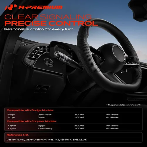 Vista 2 de A-Premium - Palanca de interruptor multifunción para limpiaparabrisas Compatible con Chrysler Town & Country 2001-2007, para Voyager 2001-2003