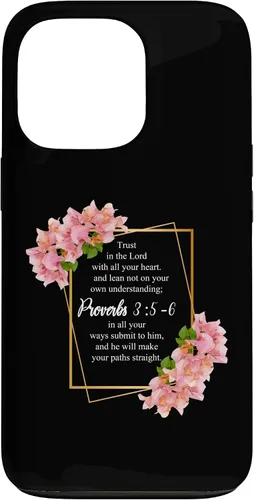 Vista 10 de iPhone 12 Pro Max Proverbios 3:5-6 Versículo de la Biblia Religioso Cristiano Hombres y Mujeres Caso