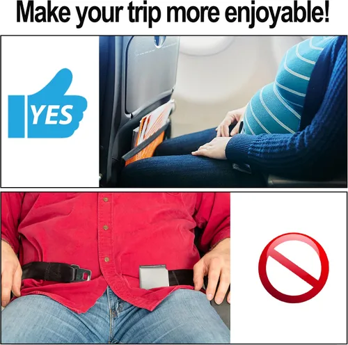 Vista 11 de Extensor de cinturón de seguridad de avión, ajustador de extensión de cinturón de seguridad de 7 a 31 pulgadas para todas las aerolíneas, incluyendo