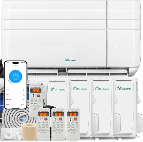 Vista 11 de YITAHOME 24000 BTU Mini Split AC/Heating System 20 SEER2 12000 BTU *2 Set