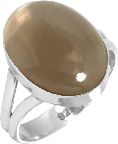 Vista 29 de Anillo hecho a mano de plata de ley 925 genuina grueso con piedras preciosas naturales ágata, cuarzo rosa, lapislázuli, ámbar ovalado, joyería