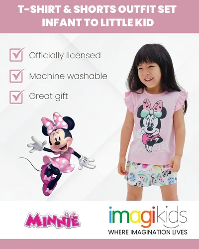 Vista 3 de Disney Conjunto de camiseta y pantalones cortos de Minnie Mouse para niños pequeños