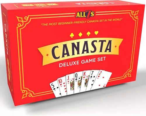Vista 7 de All7s Canasta - Naipes con valores de puntos, 2 mazos de índice grande para adultos, personas mayores y familias, fáciles de leer, duraderas