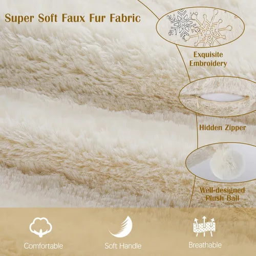 Vista 4 de Lewondr Funda para Almohada Decorativa, 45x45 cm Juego de 2 Fundas de Almohada de Doble Cara de Pelo Sintético Cómodas y Suavemente Decorativas