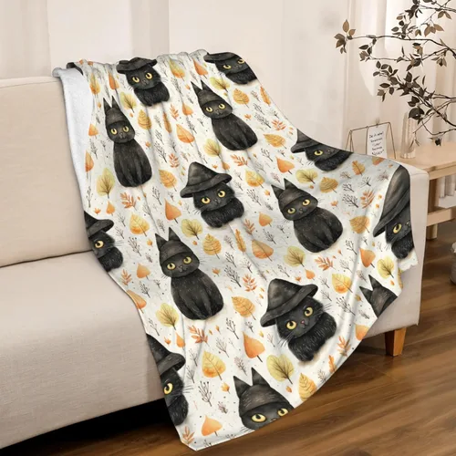 Vista 22 de Manta de Halloween para bebé, diseño de calabaza, fantasma, telaraña, súper suave, manta acogedora para recién nacido, manta de recepción para bebé