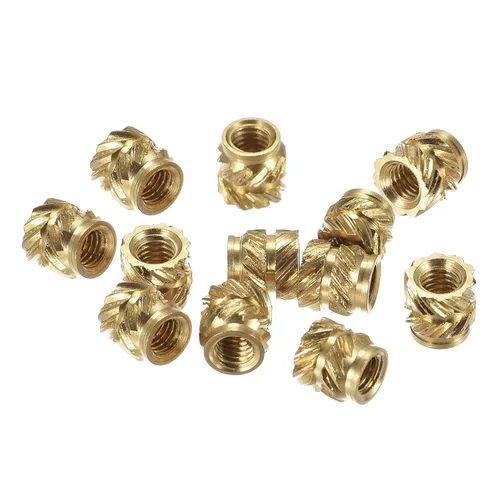 Vista 24 de uxcell Tuercas de inserción moleteadas, 80 piezas M2 x 3 mm L x 3.5 mm DI 3D Impresión de tuercas de latón Tuercas de rosca hembra Insertos de latón
