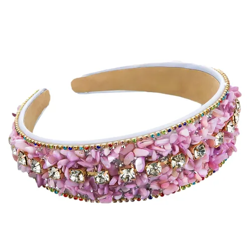 Vista 11 de Diademas turquesa para mujeres y niñas, banda ancha antideslizante para la cabeza, bandas para la cabeza con nudo superior, diadema de perlas de Azul