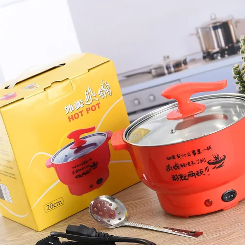 Vista 3 de Olla eléctrica para cocinar, olla caliente eléctrica, olla eléctrica de 1.8L 400 a 800W, pared interior de acero inoxidable, 2 modos de protección